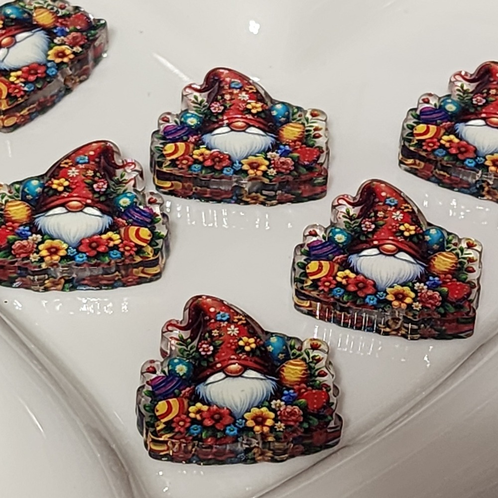 Gnome Flowers Beads 2 Pcs Focal Bead Beaded Pen Acrylic Charms Jewelry Making